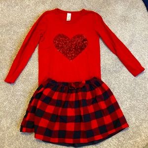 Carters size 8 skirt and sweater set